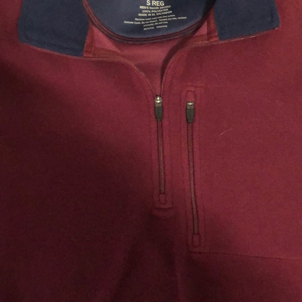 L.L. Bean red fleece pullover size small - Picture 2 of 4